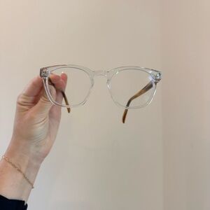 Warby Parker Felix Crystal with English Oak Frames